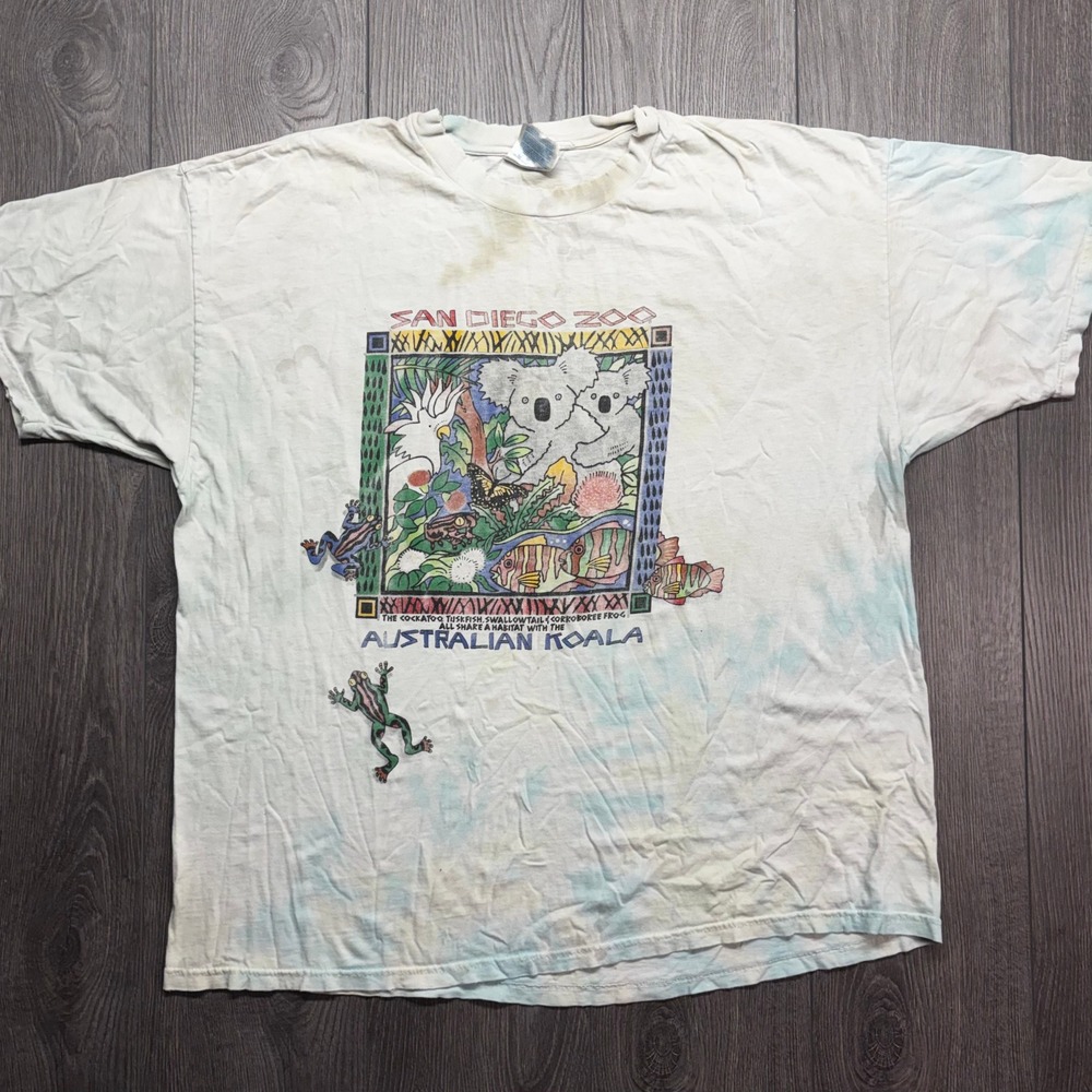 Vintage San Diego Zoo Australian Koala T-Shirt XXL Hanes Beefy-T Single Stitch